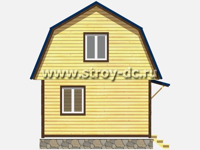Каркасный дом, проект Д36, с мансардой, ломаной крышей и одной спальней, размером 4х5 метров, площадью 30 квадратных метров - фото проекта 3