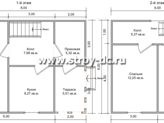 Проекты домов шале 6 на 8 (6x8) метров цена под ключ