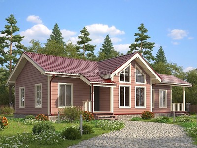 Одноэтажные дома из бруса - недорогие проекты и цены. Заказать строительство под ключ